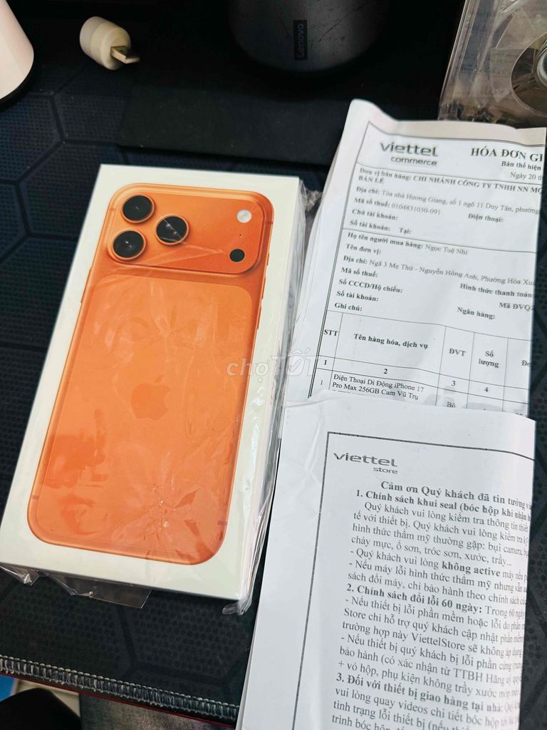 iPhone 17 Pro Max 256GB Cam - Có hoá đơn Viettel. Mua bán Điện thoại tại Quận Cẩm Lệ Đà Nẵng được đăng bởi Huawei Chính Hãng Đà Nẵng zz Mua và Bán Đồng Hồ Mới Cũ zz  hình 1