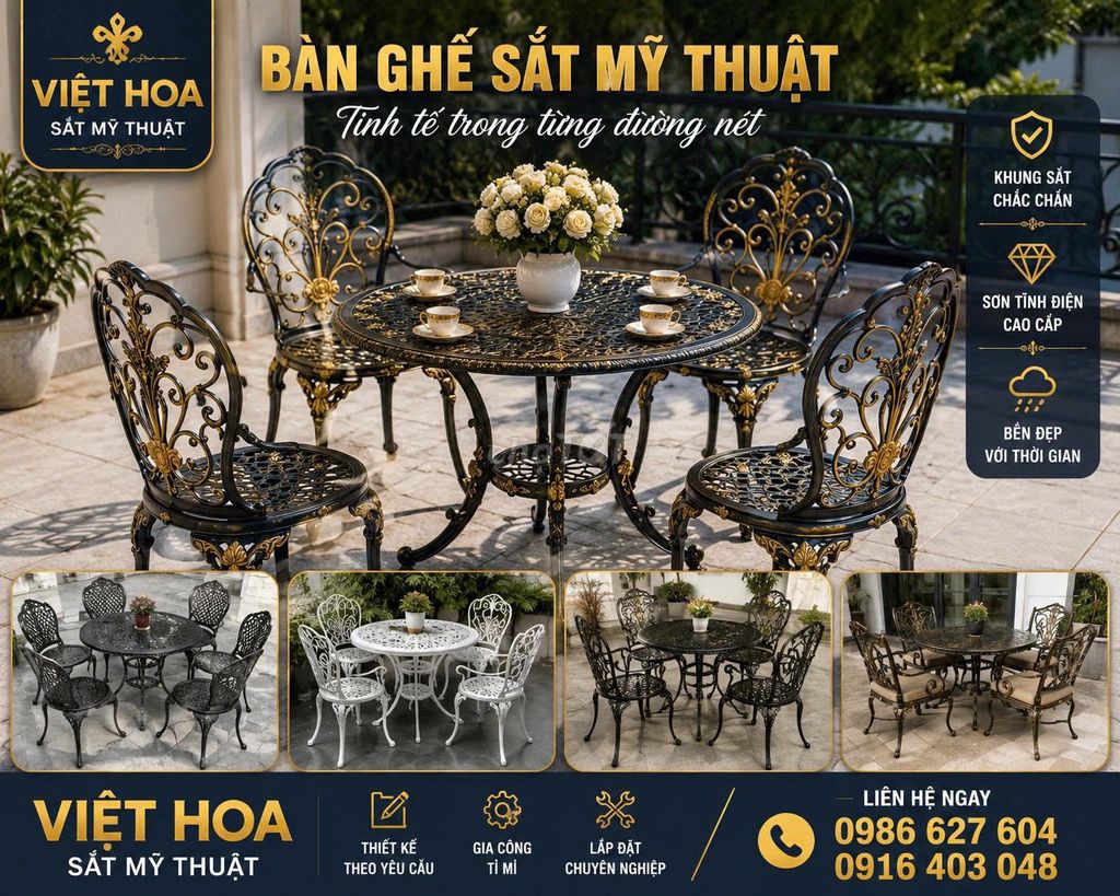 Bàn ghế sắt mỹ thuật đẹp mua ở đâu. Mua bán Bàn ghế tại Thành phố Nam Định Nam Định được đăng bởi Loan Tran hình 1