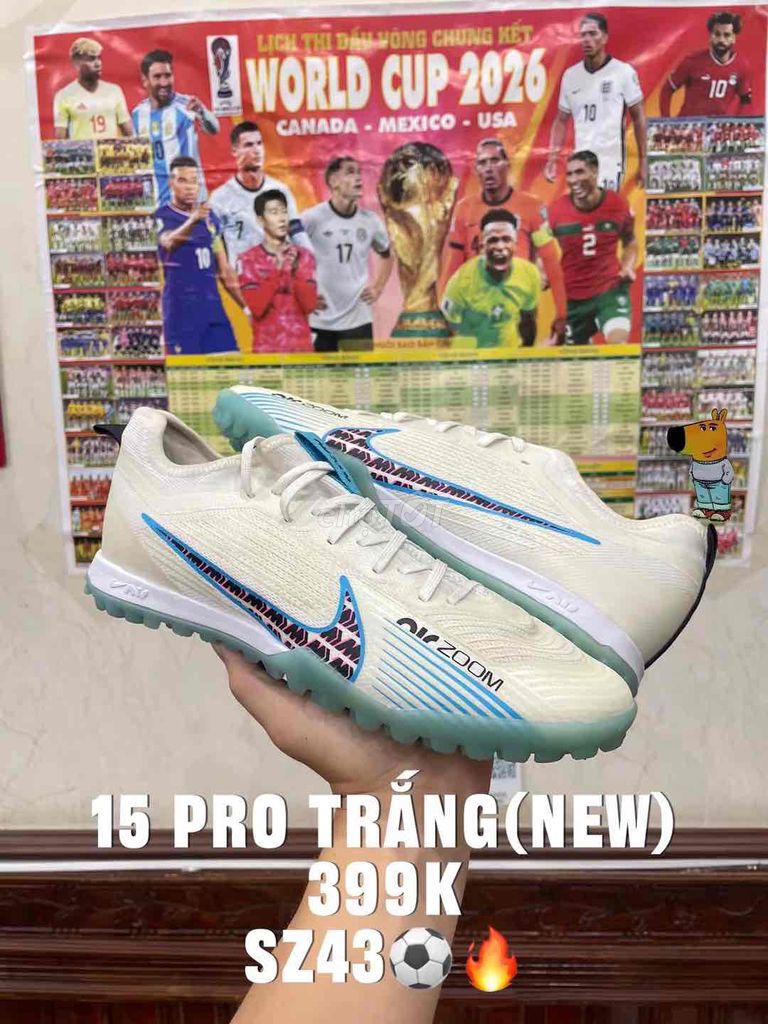 Giày đá bóng Nike Air Zoom 15 Pro Nam Trắng 43. Mua bán Đồ thể thao, Dã ngoại tại Thành phố Móng Cái Quảng Ninh được đăng bởi hưng dz hình 1