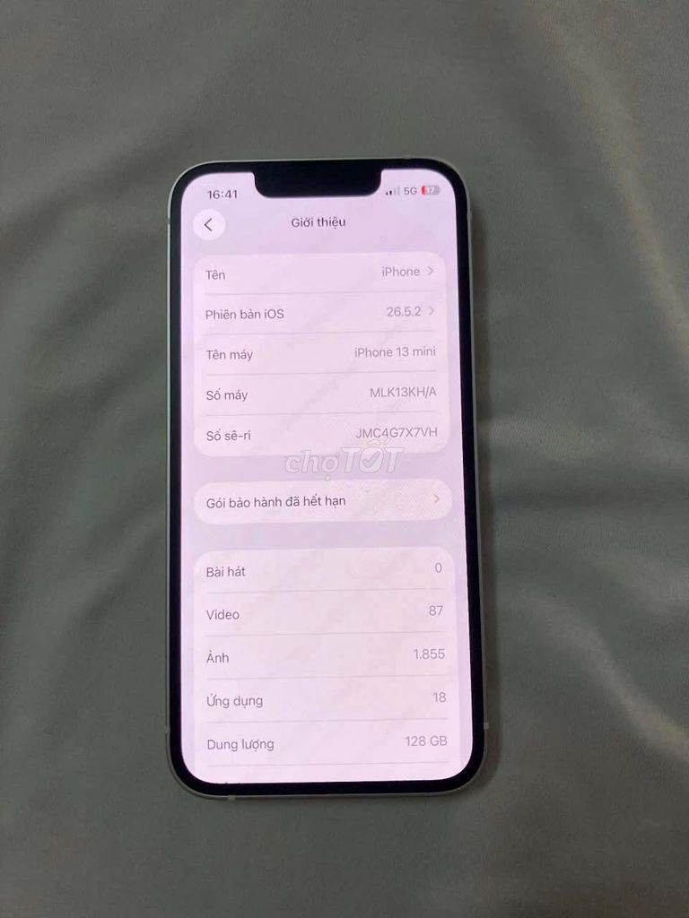 iPhone 13 mini 128G white qte new 99%/gl. Mua bán Điện thoại tại Quận Tân Phú Tp Hồ Chí Minh được đăng bởi Johntran hình 1