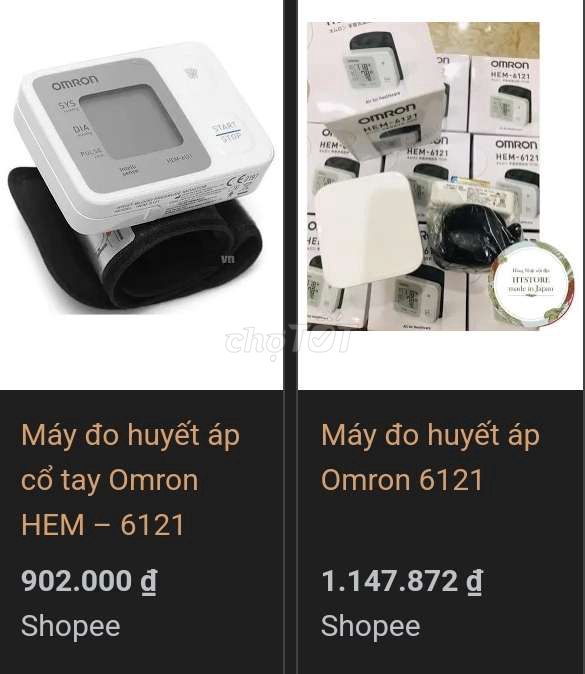 Máy đo huyết áp cổ tay Omron Hem 6121 mới 99%