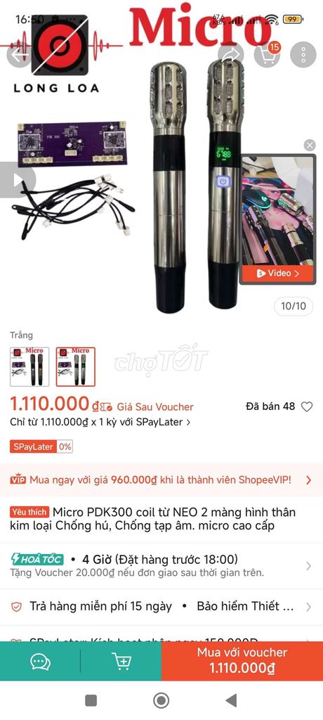 Micro không dây PDK300 Bạc Kim loại. Mua bán Tivi, Âm thanh tại Huyện Hóc Môn Tp Hồ Chí Minh được đăng bởi minh thanh hình 1