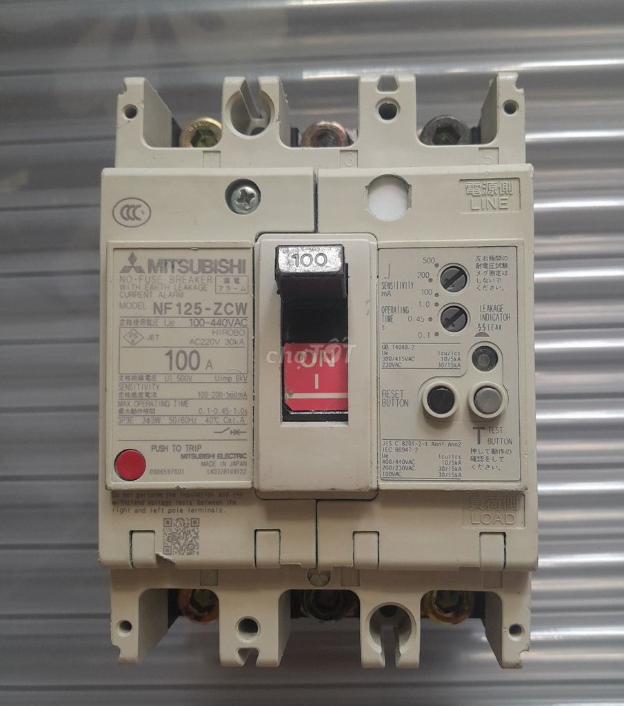 Elcb 3P 100A mitsubishi chống giật