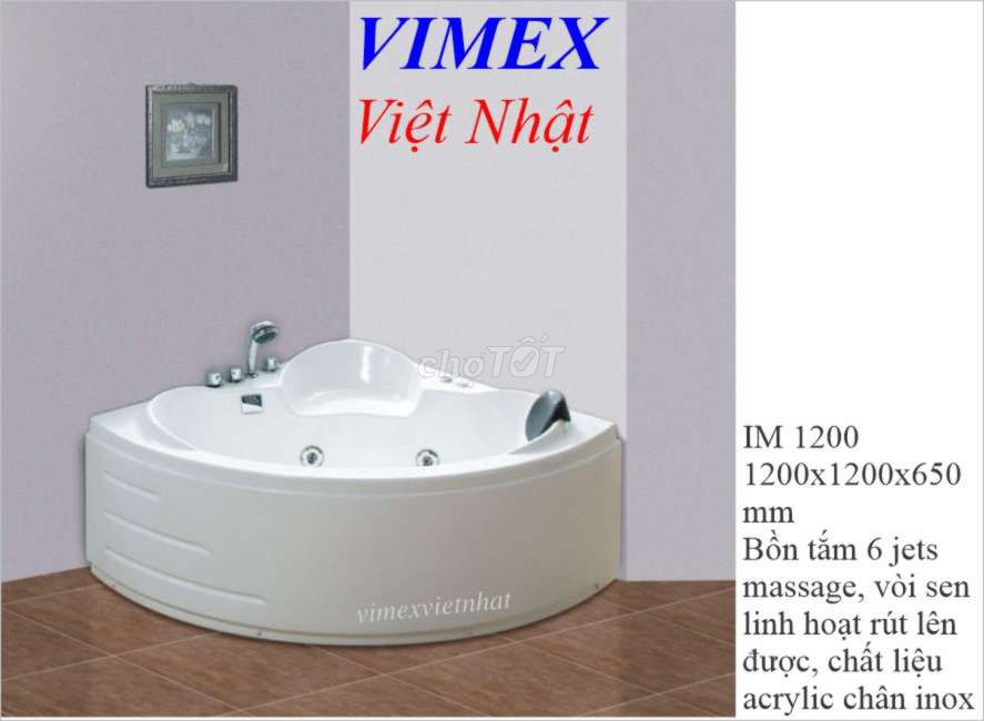 Bồn tắm massage VIMEX Việt Nhật IM 1200 Trắng. Mua bán Thiết bị vệ sinh, nhà tắm tại Huyện Nhà Bè Tp Hồ Chí Minh được đăng bởi Imex việt Nhật  hình 1