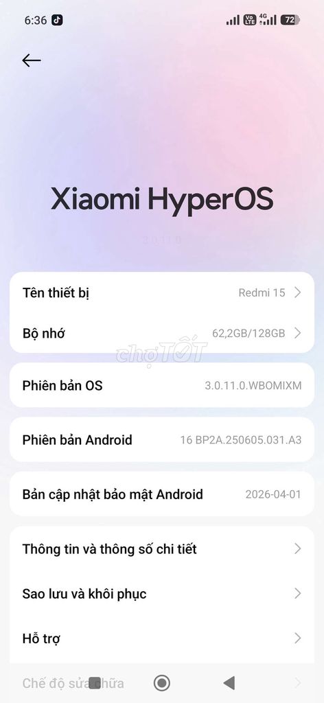 Xiaomi Redmi 15 128GB. Mua bán Điện thoại tại Quận Bình Tân Tp Hồ Chí Minh được đăng bởi Hạnh Dương hình 1