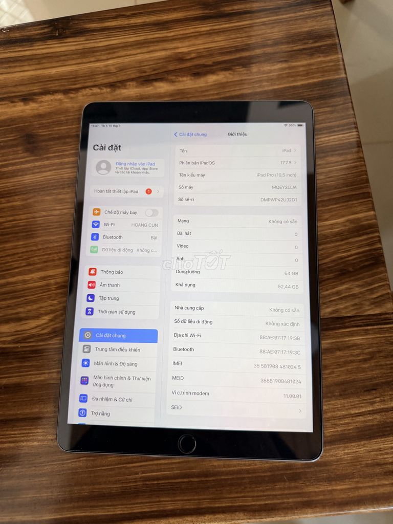 Apple iPad Pro 10.5 bản 4g đẹp. Mua bán Máy tính bảng tại Thành phố Buôn Ma Thuột Đắk Lắk được đăng bởi Hoan van hình 1