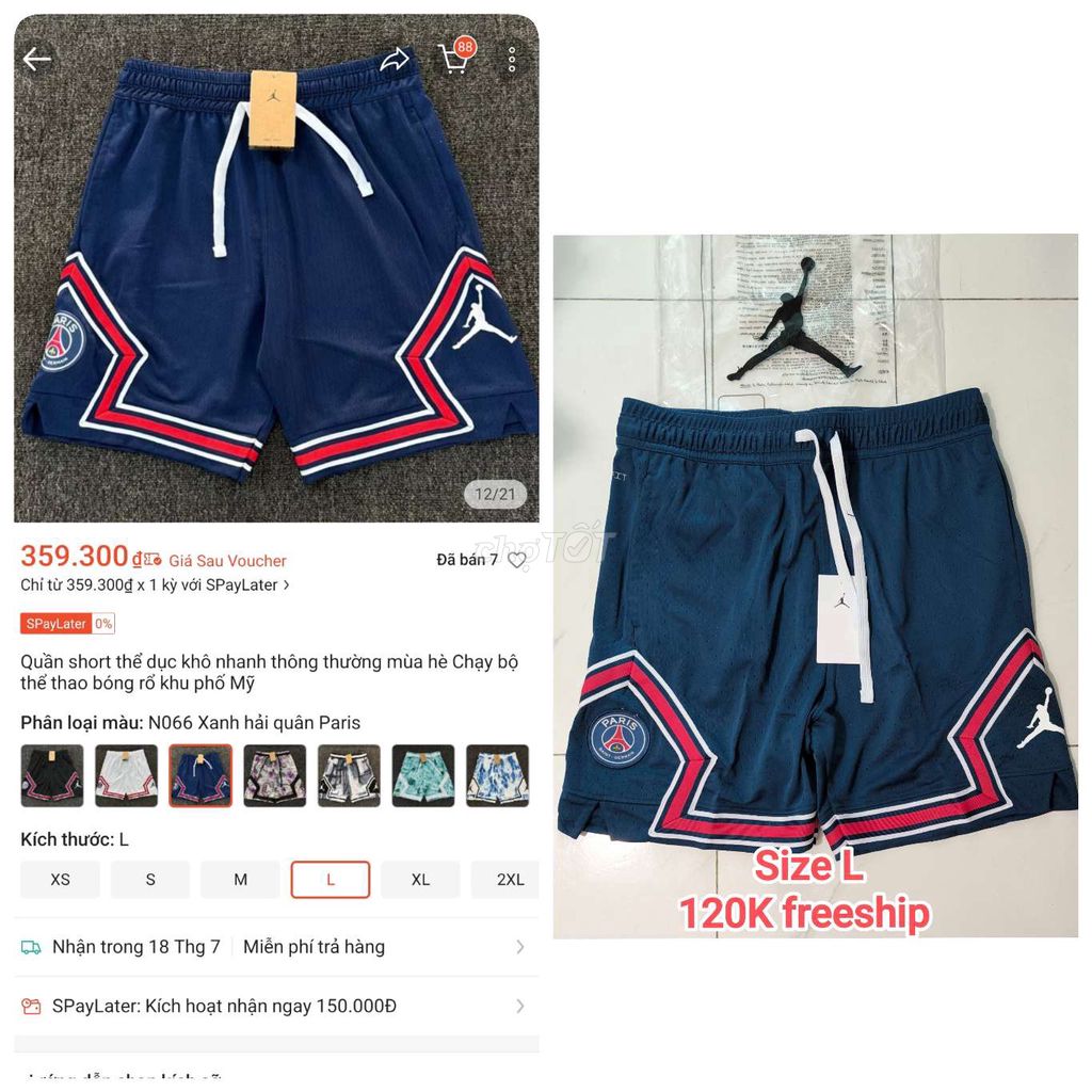Quần short Jordan L Khô nhanh, thoáng khí. Mua bán Quần áo tại Thành phố Dĩ An Bình Dương được đăng bởi Socola hình 1