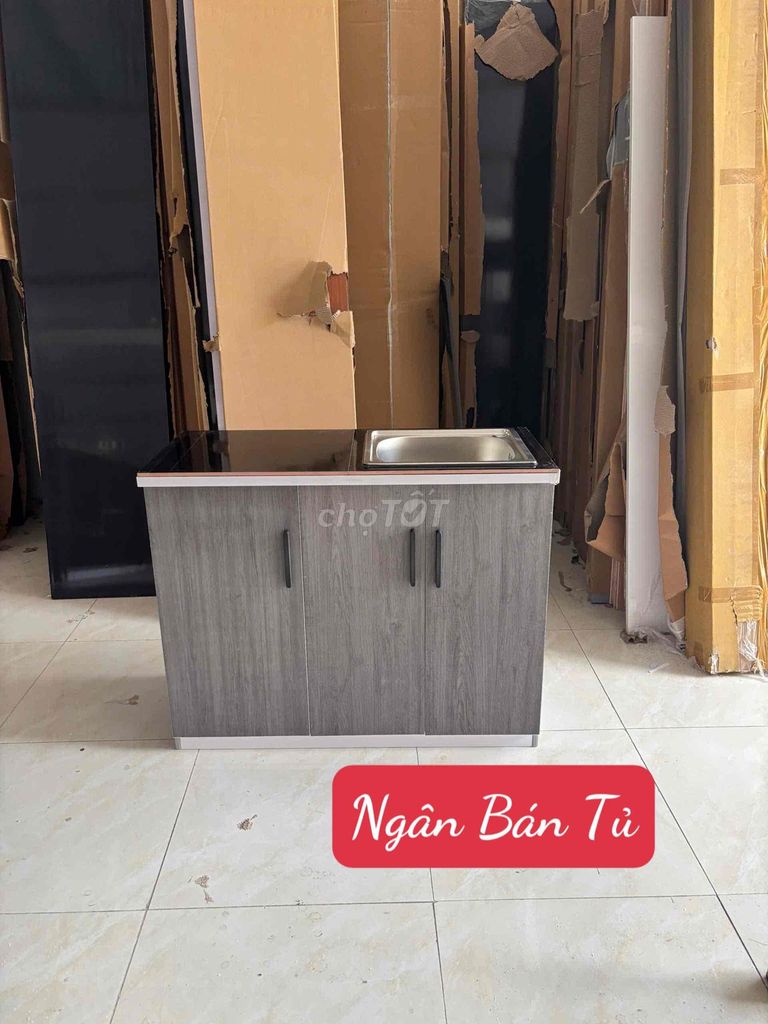 Tủ bếp Nhựa Đài Loan Xám vân gỗ kt 1m. Mua bán Nội thất, đồ gia dụng khác tại Quận 11 Tp Hồ Chí Minh được đăng bởi KIM NGÂN BÁN TỦ hình 1