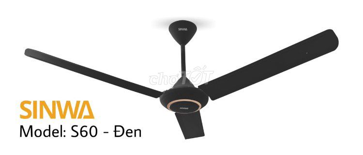 Quạt trần SINWA S60 ĐEN. Mua bán Quạt tại Huyện Đức Hòa Long An được đăng bởi Minh Phúc hình 1