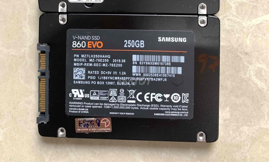 SSD Samsung 860 EVO 250GB sk 97%. Mua bán Linh kiện (RAM, Card...) tại Quận Tân Phú Tp Hồ Chí Minh được đăng bởi Nguyễn Phong hình 1