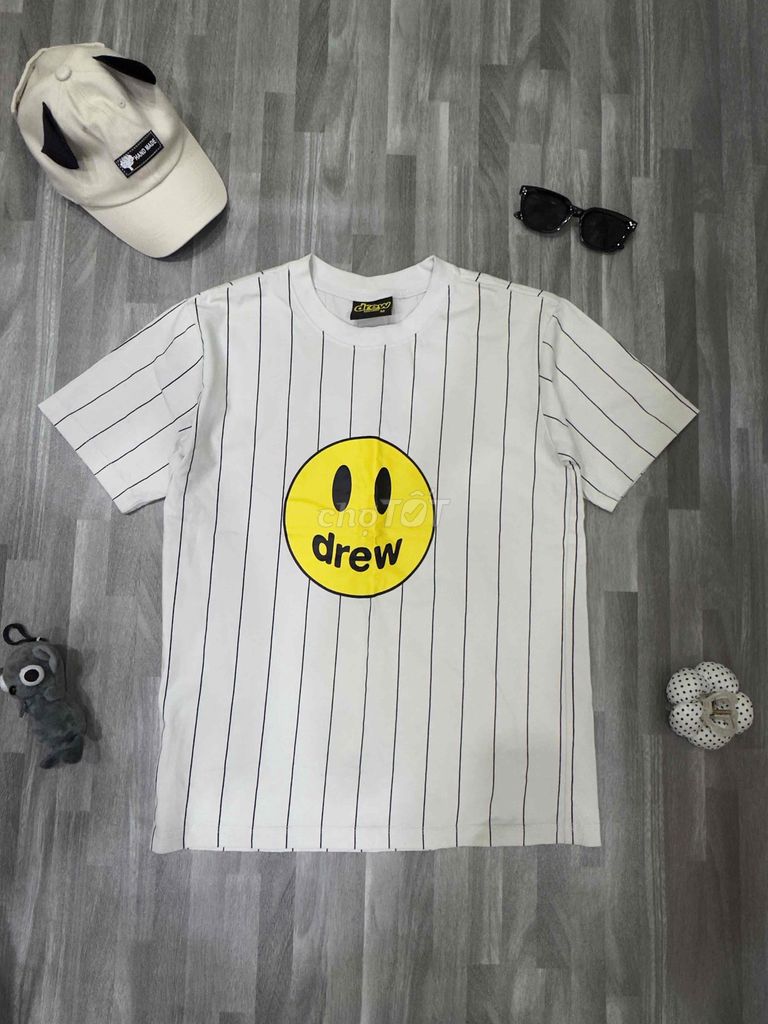 Áo thun Drew House Unisex Trắng Sọc. Mua bán Quần áo tại Huyện Củ Chi Tp Hồ Chí Minh được đăng bởi Pass tùm lum tá lả  hình 1