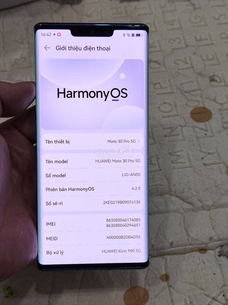 Huawei mate30pro, bản 8/256, xanh, ful gg. Mua bán Điện thoại tại Quận Hoàng Mai Hà Nội được đăng bởi Nguyennoi hình 1