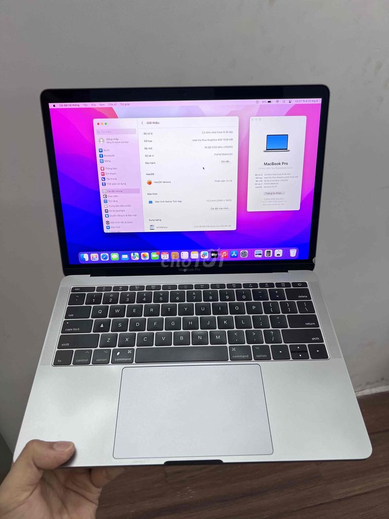 Apple Macbook Pro 2017 i5 16GB/250GB. Mua bán Laptop tại Quận Bình Thạnh Tp Hồ Chí Minh được đăng bởi Hoàng Bằng hình 1