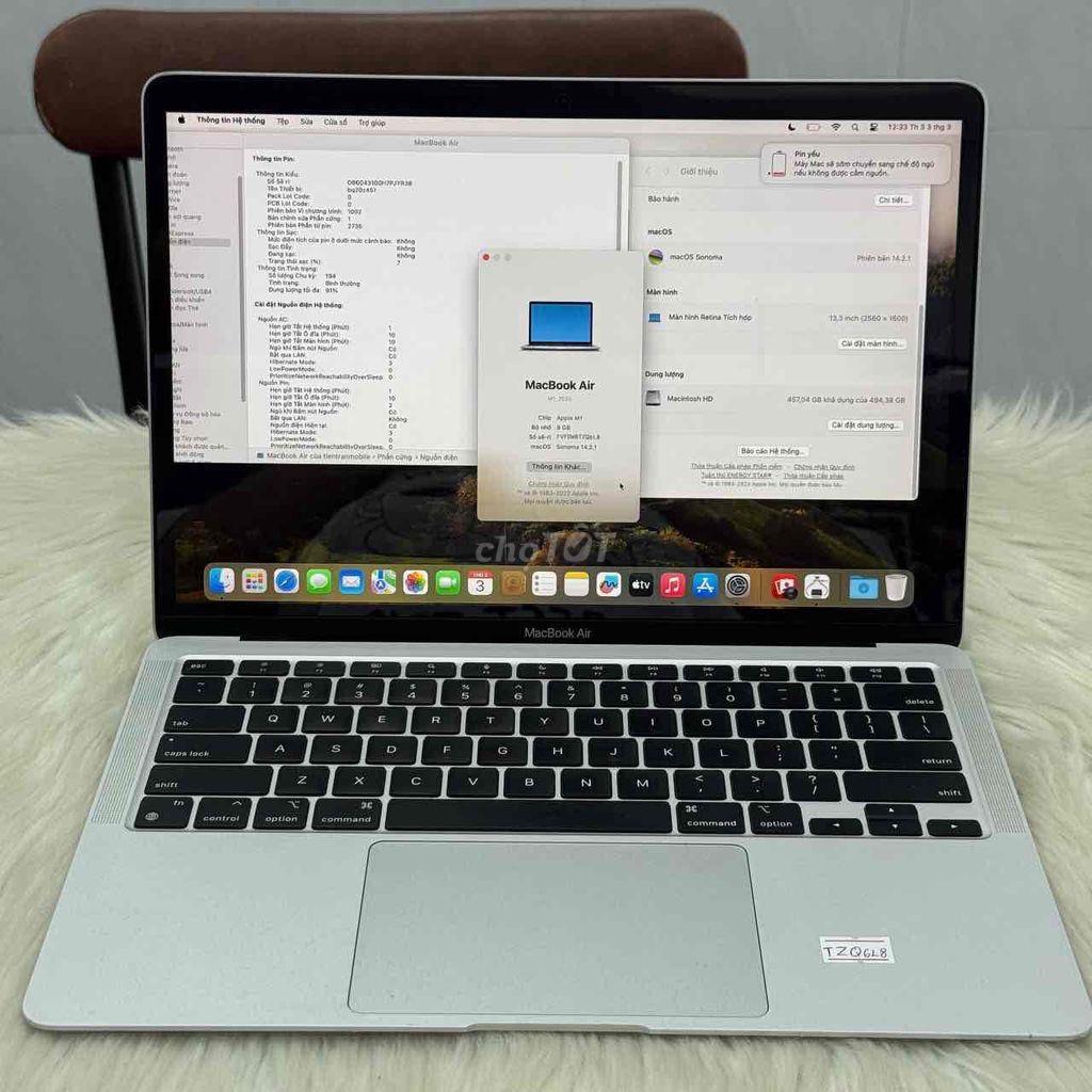 MacBook Air M1 13 inch 8GB/512GB Pin 91 zin all. Mua bán Laptop tại Quận 5 Tp Hồ Chí Minh được đăng bởi Phan Thế Phong  hình 1