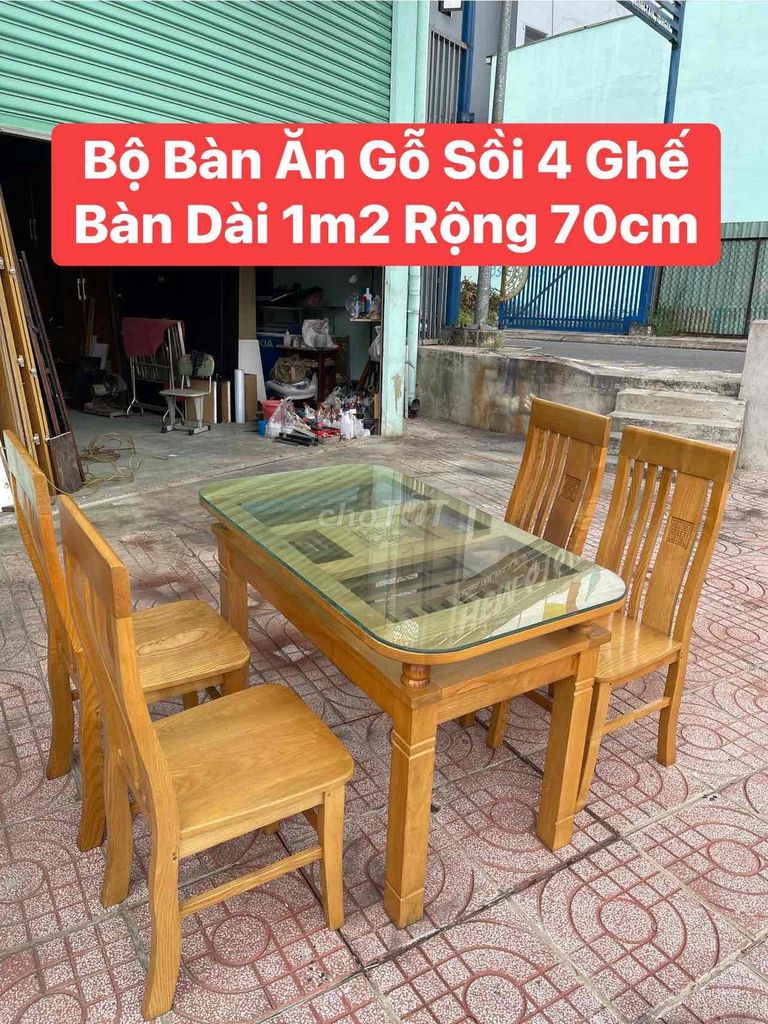 Thanh Lý Bộ Bàn Ăn 4 Ghế Gỗ