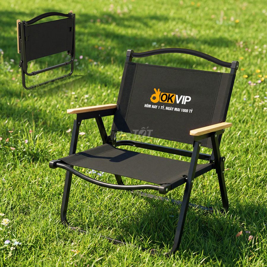 Ghế dã ngoại OKVIP Đen. Mua bán Đồ thể thao, Dã ngoại tại Quận Cẩm Lệ Đà Nẵng được đăng bởi Nguyễn Trung Thành hình 1