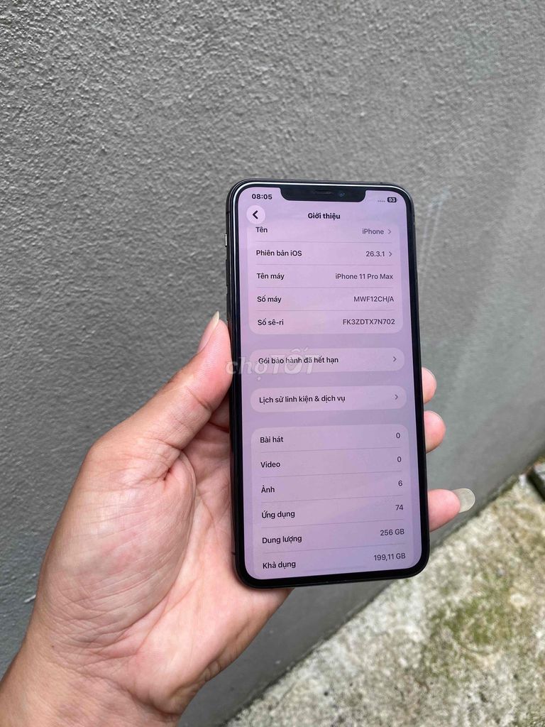 iPhone 11 Pro Max 256GB 2sim vật lý màu Xám. Mua bán Điện thoại tại Quận Kiến An Hải Phòng được đăng bởi Phạm quang thắng hình 1