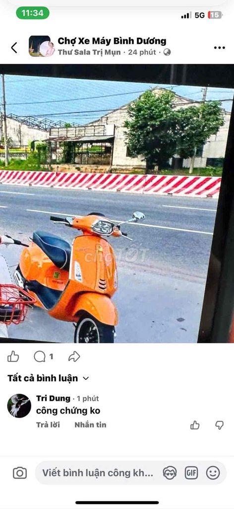 Piaggio Vespa 2020 mau Cam 8000 km. Mua bán Xe máy tại Thị xã Bến Cát Bình Dương được đăng bởi thu sang hình 1