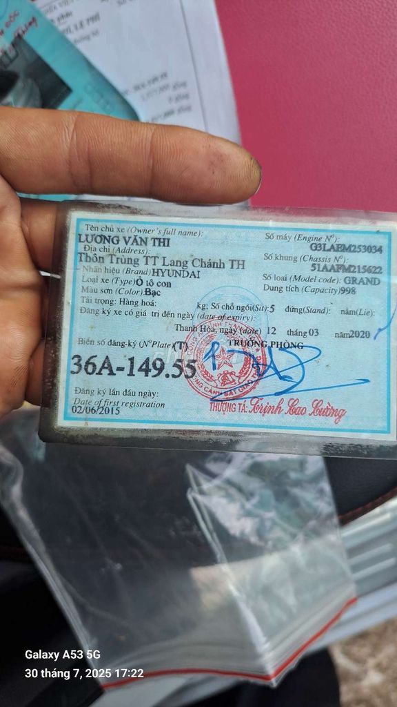 xe 2015 1.0 Base - 230000 km. Mua bán Ô tô tại Huyện Thường Xuân Thanh Hóa được đăng bởi quân thu hình 14