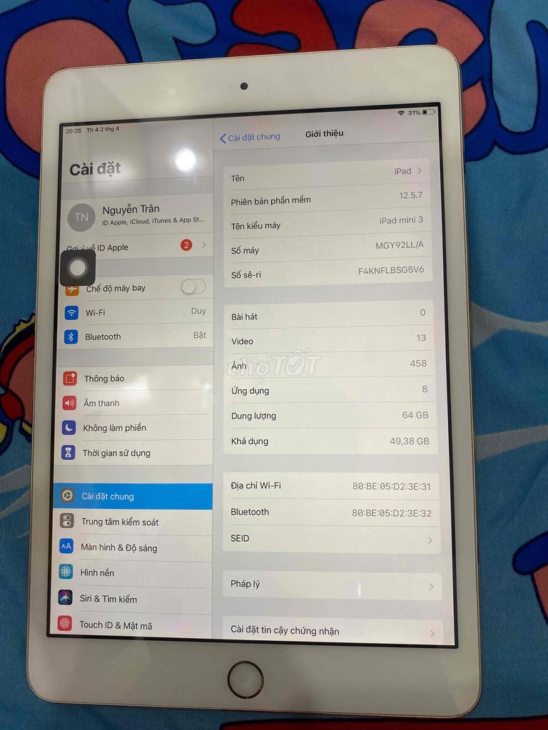 ipad mini3 64g. Mua bán Máy tính bảng tại Quận Bình Thạnh Tp Hồ Chí Minh được đăng bởi duy hình 5