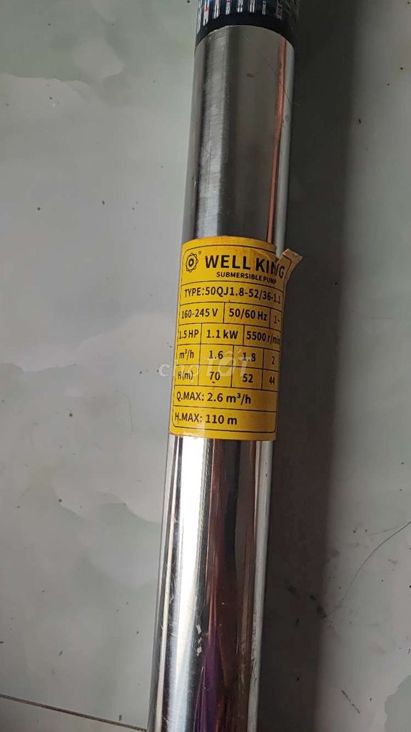 Bơm chìm hỏa tiễn WELL KING 1.5 HP lọt ống 60 ĐSD. Mua bán Nội thất, đồ gia dụng khác tại Huyện Cẩm Thủy Thanh Hóa được đăng bởi Anh Cường hình 1