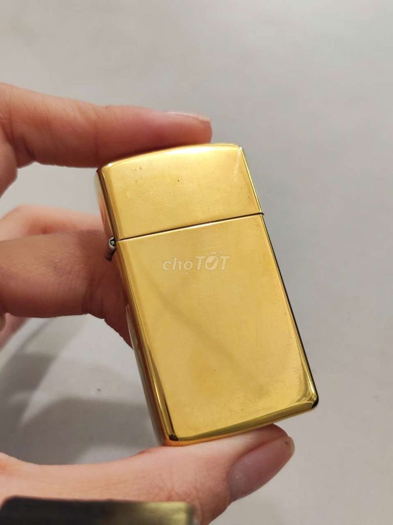 Zippo slim đồng zin xã sơn