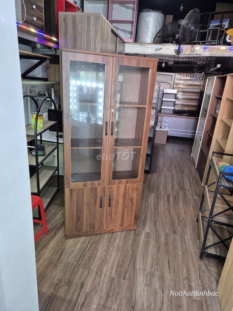 Tủ hồ sơ gỗ Nâu vân gỗ 80x180x35cm. Mua bán Tủ, kệ gia đình tại Quận Bình Tân Tp Hồ Chí Minh được đăng bởi NỘI THẤT VĂN PHÒNG hình 1