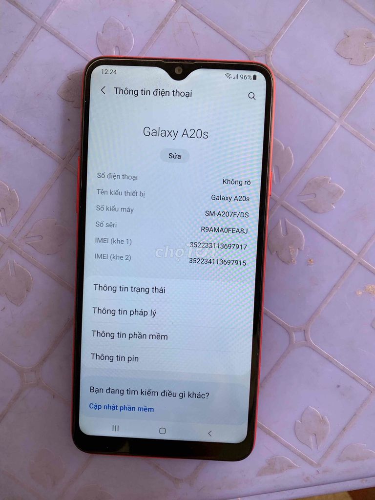 Samsung Galaxy A20S 4/64GB màu Đỏ. Mua bán Điện thoại tại Quận Bình Tân Tp Hồ Chí Minh được đăng bởi lê quốc chương hình 1