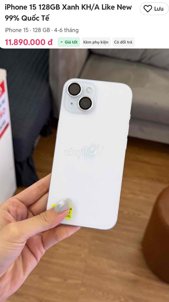 Apple iPhone 15 Blue Quốc Tế Hàn LikeNew 99% 128GB. Mua bán Điện thoại tại Quận 8 Tp Hồ Chí Minh được đăng bởi TRƯỜNG MOBILE HỆ THỐNG BÁN LẺ SMARTPHONE  hình 1