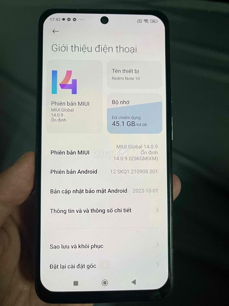 Xiaomi Redmi Note 10 64GB Trắng. Mua bán Điện thoại tại Quận Gò Vấp Tp Hồ Chí Minh được đăng bởi michael hình 1