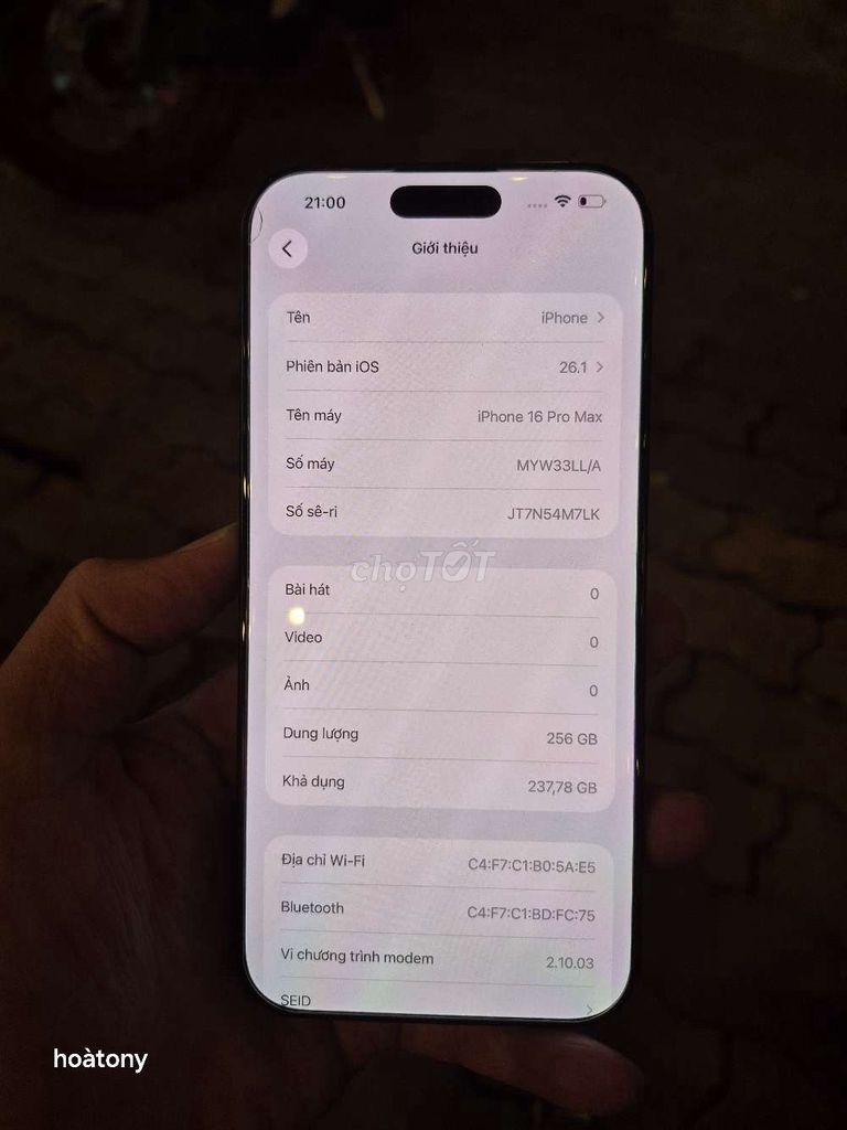 Apple iPhone 16 Pro Max 256GB Đen 98.5%. Mua bán Điện thoại tại Quận 8 Tp Hồ Chí Minh được đăng bởi thụy ngô hình 1