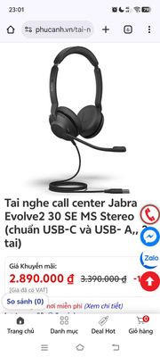 Tai nghe Jabra Evolve2 30 SE MS Stereo (USB-C). Mua bán Tivi, Âm thanh tại Quận Dương Kinh Hải Phòng được đăng bởi IT Support