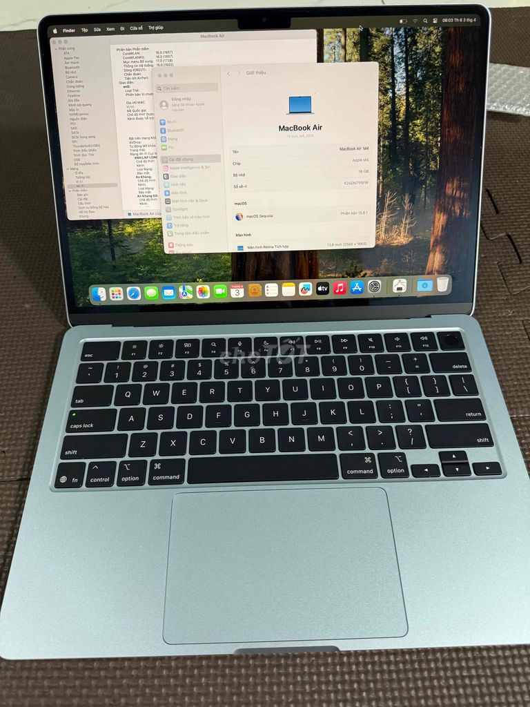 MacBook Air M4 13.6 inch 16GB/256GB sạc 20l 100%. Mua bán Laptop tại Thành phố Đà Lạt Lâm Đồng được đăng bởi phong hình 1