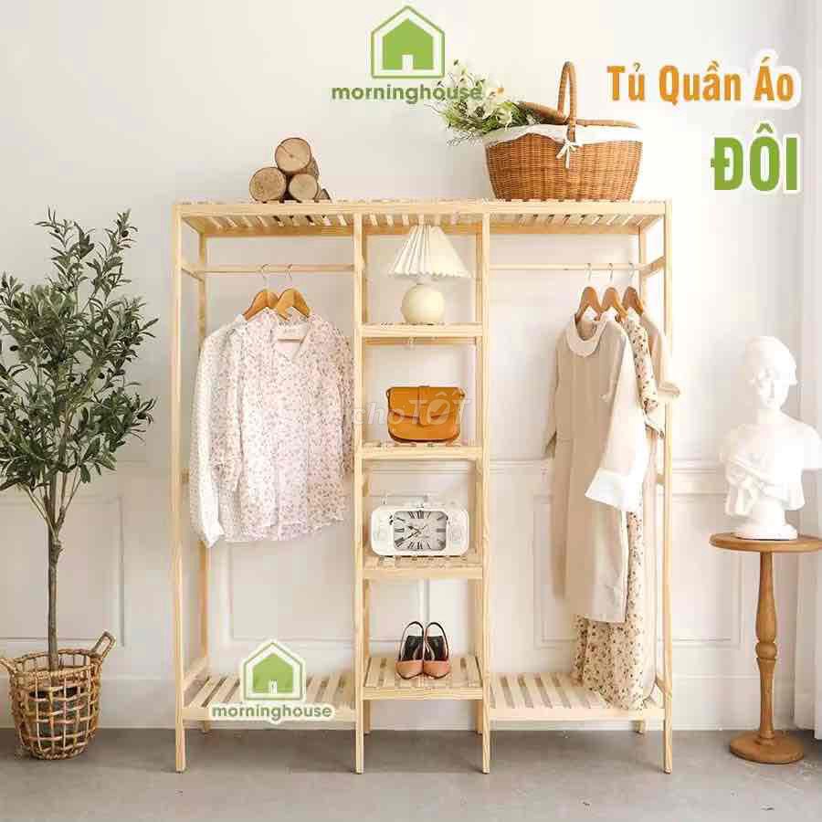 Kệ treo quần áo Morning House gỗ thông. Mua bán Tủ, kệ gia đình tại Quận Phú Nhuận Tp Hồ Chí Minh được đăng bởi Khánh Chi hình 1