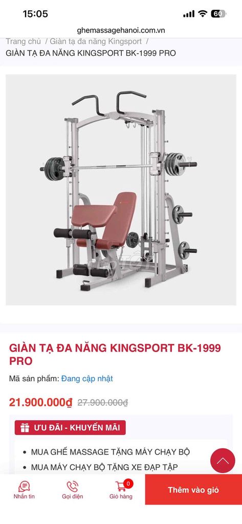 Giàn tạ đa năng KingSport BK 1999 pro. Mua bán Đồ thể thao, Dã ngoại tại Thành phố Nha Trang Khánh Hòa được đăng bởi hùng hình 1