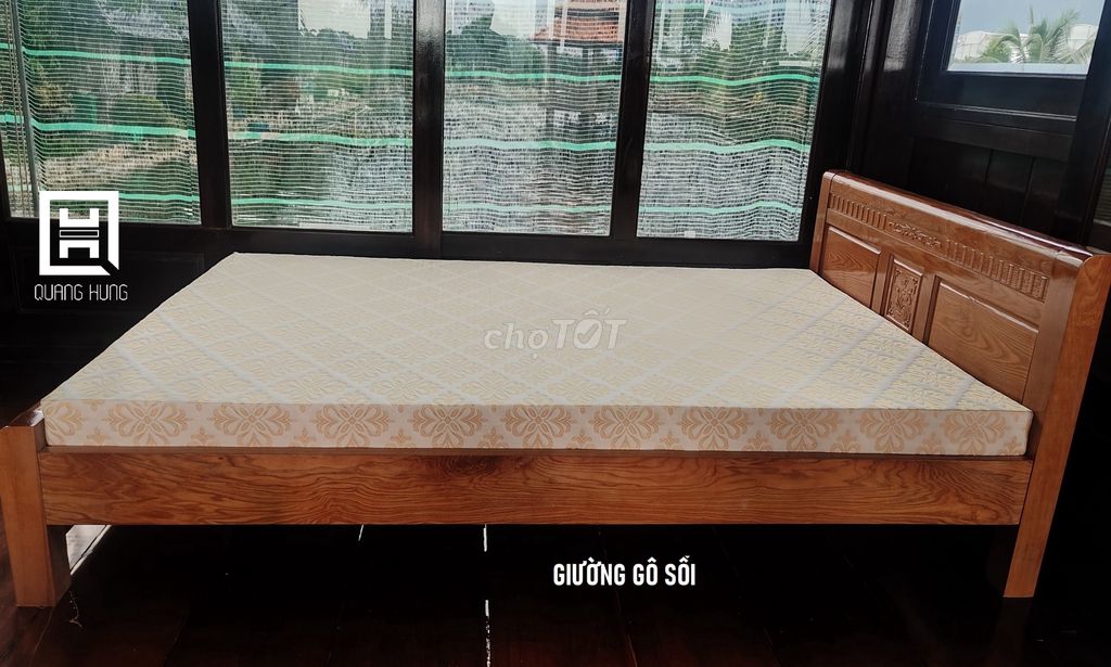 GIƯỜNG GỖ SỒI=GIƯỜNG GỖ_GIƯỜNG GỖ$GIƯỜNG GỖ SỒI$$$. Mua bán Giường, chăn ga gối nệm tại Quận 8 Tp Hồ Chí Minh được đăng bởi NỘI THẤT NHÀ XINH hình 1