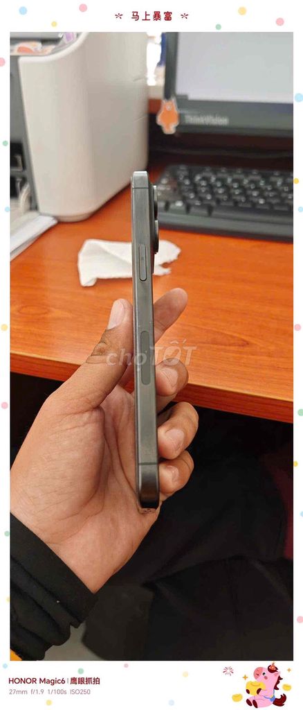 iPhone 15 Pro Max Đen titan. Mua bán Điện thoại tại Quận Cái Răng Cần Thơ được đăng bởi Thông Mítt hình 1