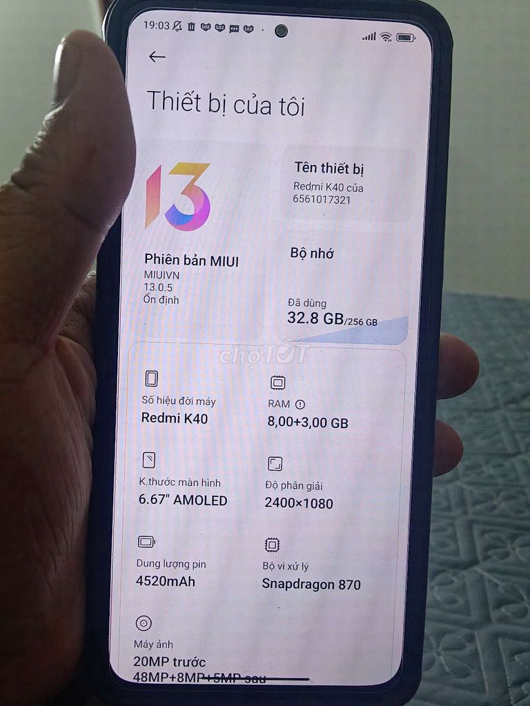 Xiaomi Redmi K40 256GB. Mua bán Điện thoại tại Thành phố Bảo Lộc Lâm Đồng được đăng bởi Duy Duc hình 1