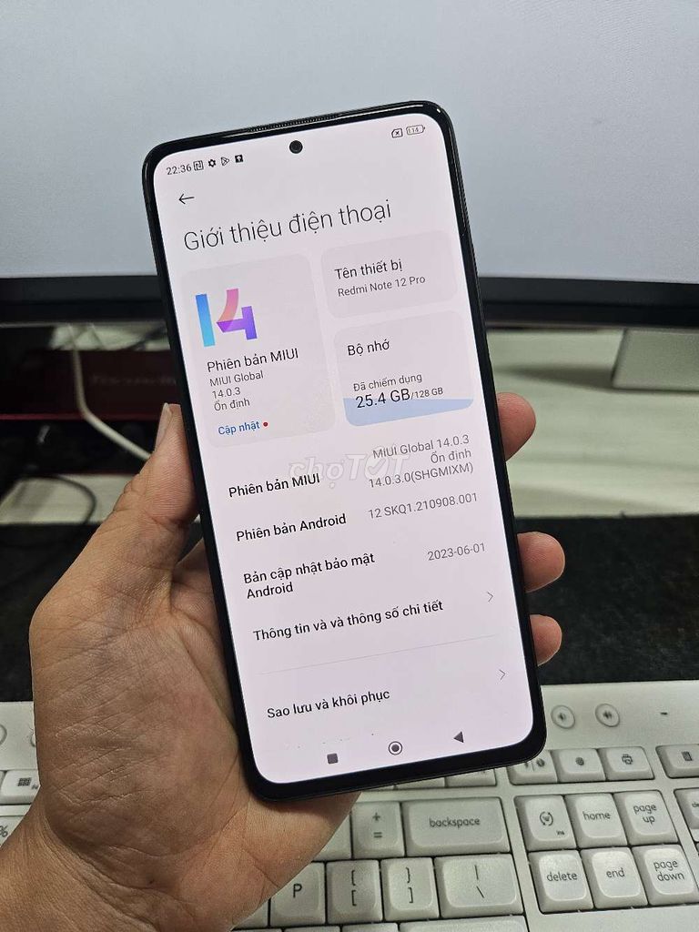 Redmi Note 12 Pro 8/128 Đen máy đẹp 98%