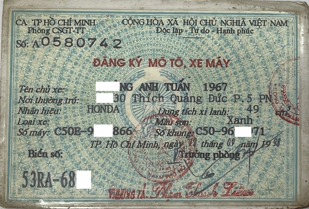Honda Cub 86 Kim Vàng Giọt Lệ. Mua bán Xe máy tại Quận Gò Vấp Tp Hồ Chí Minh được đăng bởi Minh Thuận hình 2
