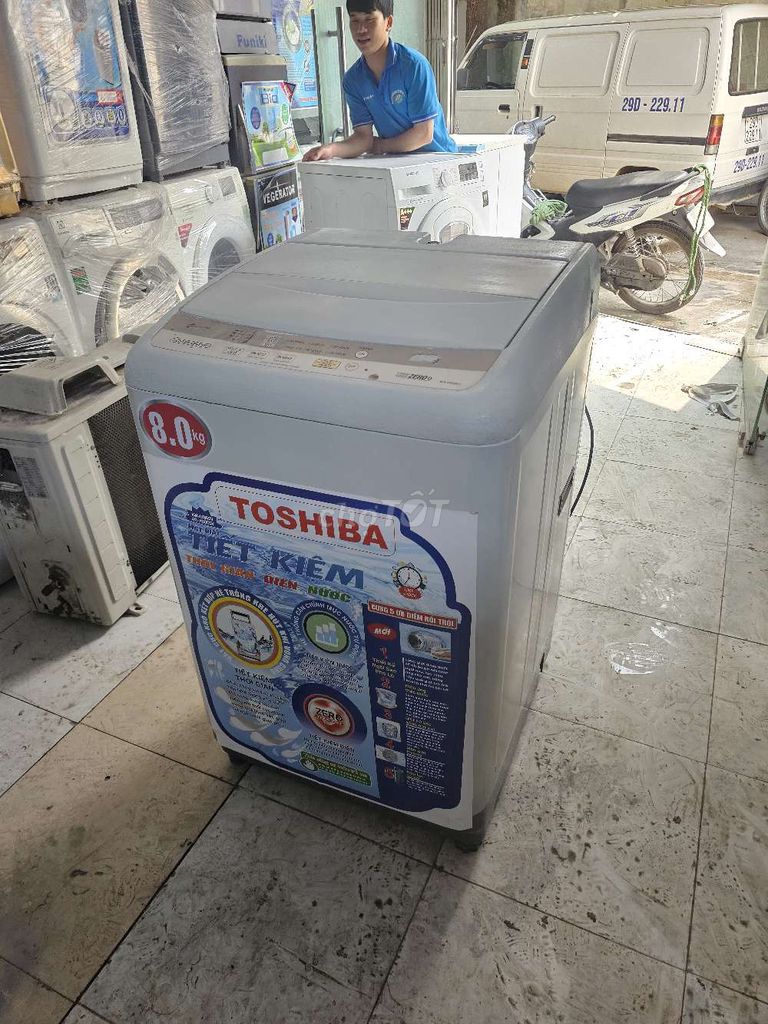 Máy giặt Toshiba 8.0kg Xám Đã sử dụng. Mua bán Máy giặt tại Quận Thanh Xuân Hà Nội được đăng bởi Máy Giặt Tủ Lạnh Hà Nội hình 1