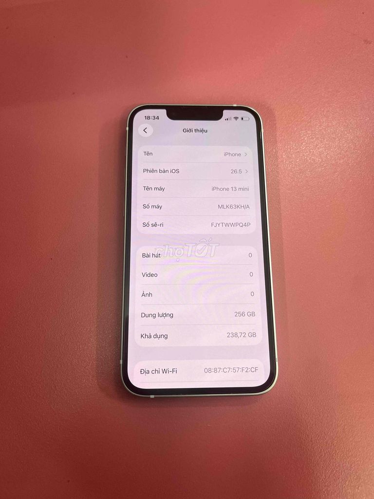 Apple iPhone 13 mini 256GB Trắng. Mua bán Điện thoại tại Huyện Thanh Trì Hà Nội được đăng bởi hung hình 1