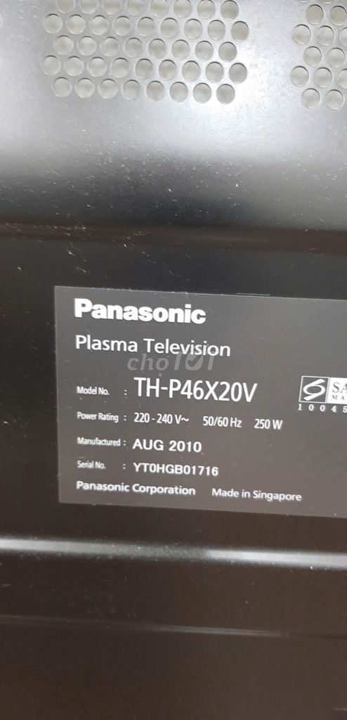 Tivi Panasonic TH-P46X20V 46 inch. Mua bán Tivi, Âm thanh tại Quận Tân Phú Tp Hồ Chí Minh được đăng bởi Minh hình 1