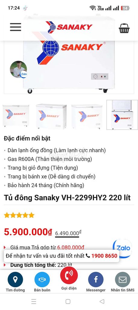 Tủ đông Sanaky 220lit zin đẹp. Mua bán Tủ lạnh tại Quận Bình Tân Tp Hồ Chí Minh được đăng bởi Nguyễn Duy Quang hình 3