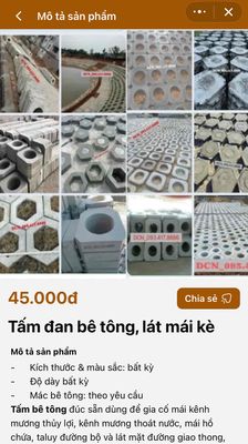 TẤM ĐAN, TẤM LÁT MÁI KÈ, BÓ VỈA, TẤM THU NƯỚC. Mua bán Nội thất, đồ gia dụng khác tại Thành phố Đà Lạt Lâm Đồng được đăng bởi  DCN SÀI GÒN 