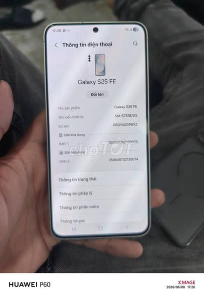Samsung S25 FE 256GB Trắng. Mua bán Điện thoại tại Quận 5 Tp Hồ Chí Minh được đăng bởi Hội Đồ Điện Tử hình 1
