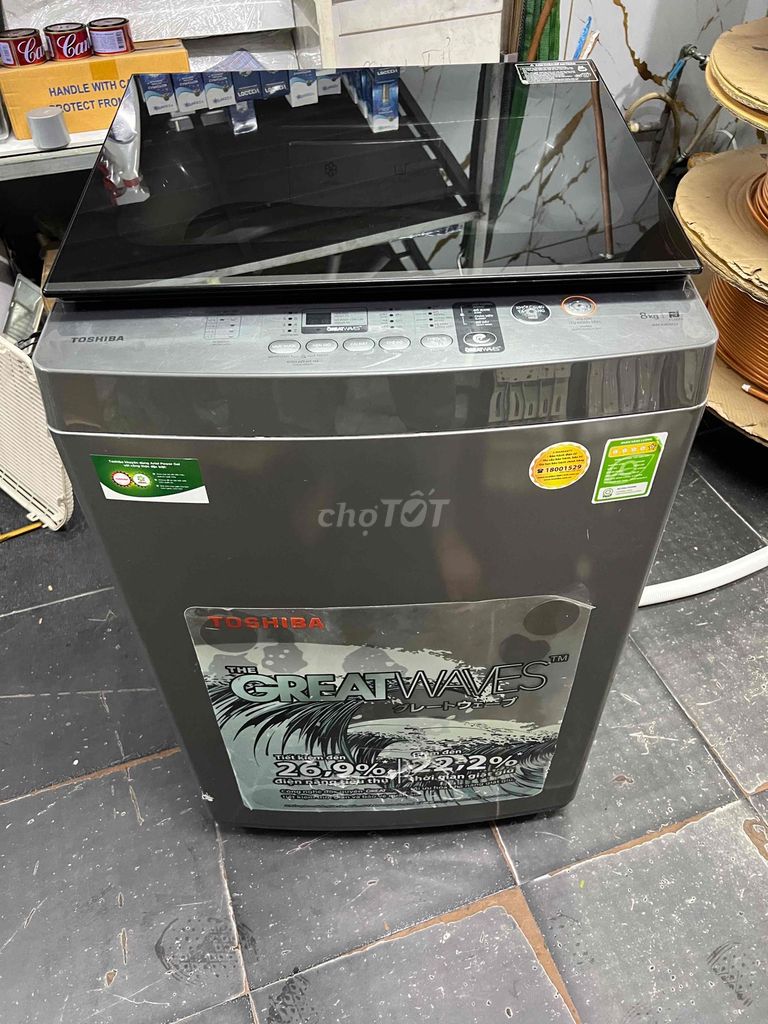 Máy giặt Toshiba cửa trên 8kg Xám. Mua bán Máy giặt tại Quận 8 Tp Hồ Chí Minh được đăng bởi LÊ HIỆP hình 1