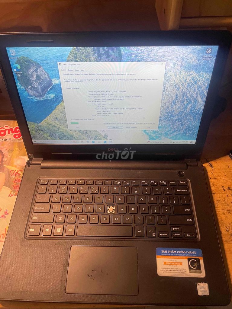 Laptop dell 3467 i3 6006u ram 12gb ssd 120g