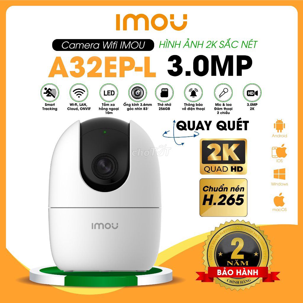 Camera Ezviz H6C Pro 2K 3MP wifi,360 độ, đàm thoại