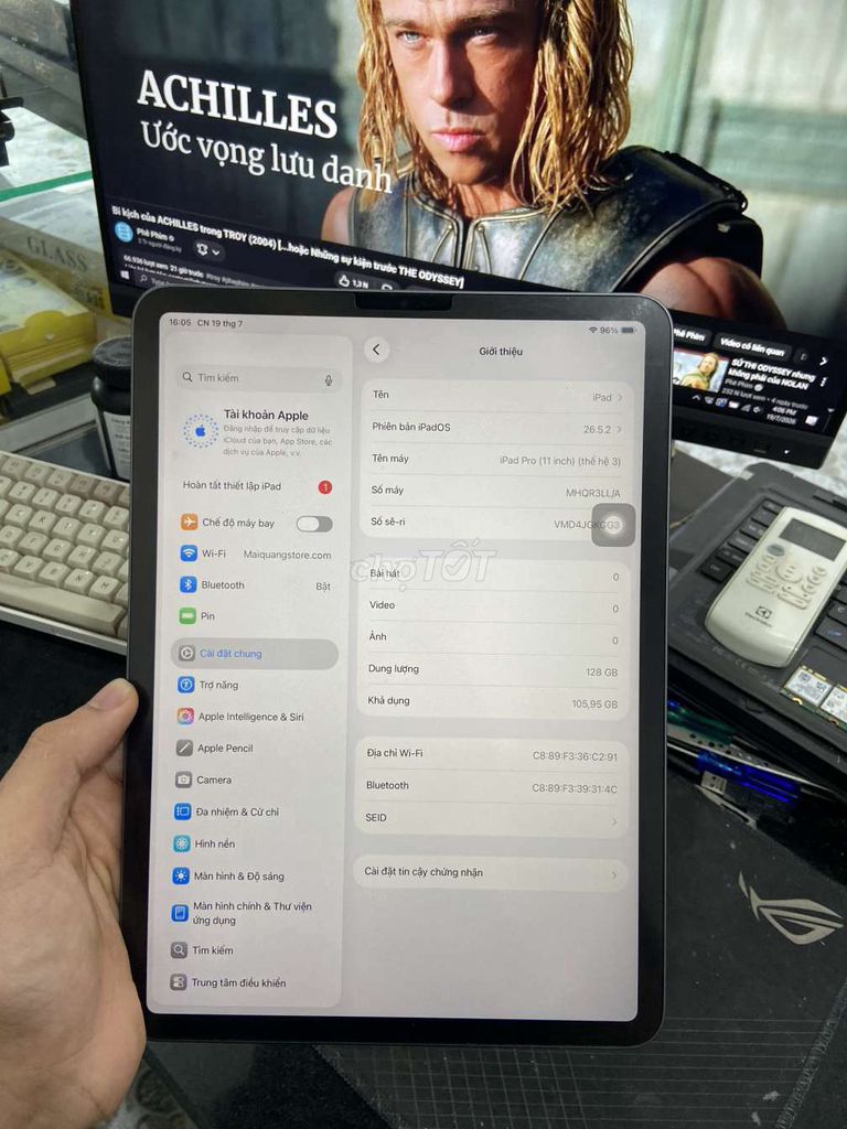 Apple iPad Pro 11 M1 Wifi Xám 128GB pin 89%. Mua bán Máy tính bảng tại Thành phố Biên Hòa Đồng Nai được đăng bởi Quang Nguyễn hình 1